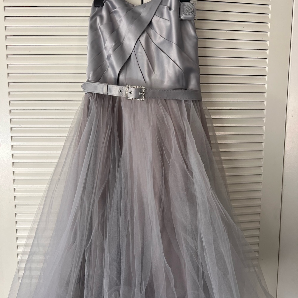 White House Black Market Silver Event Dress